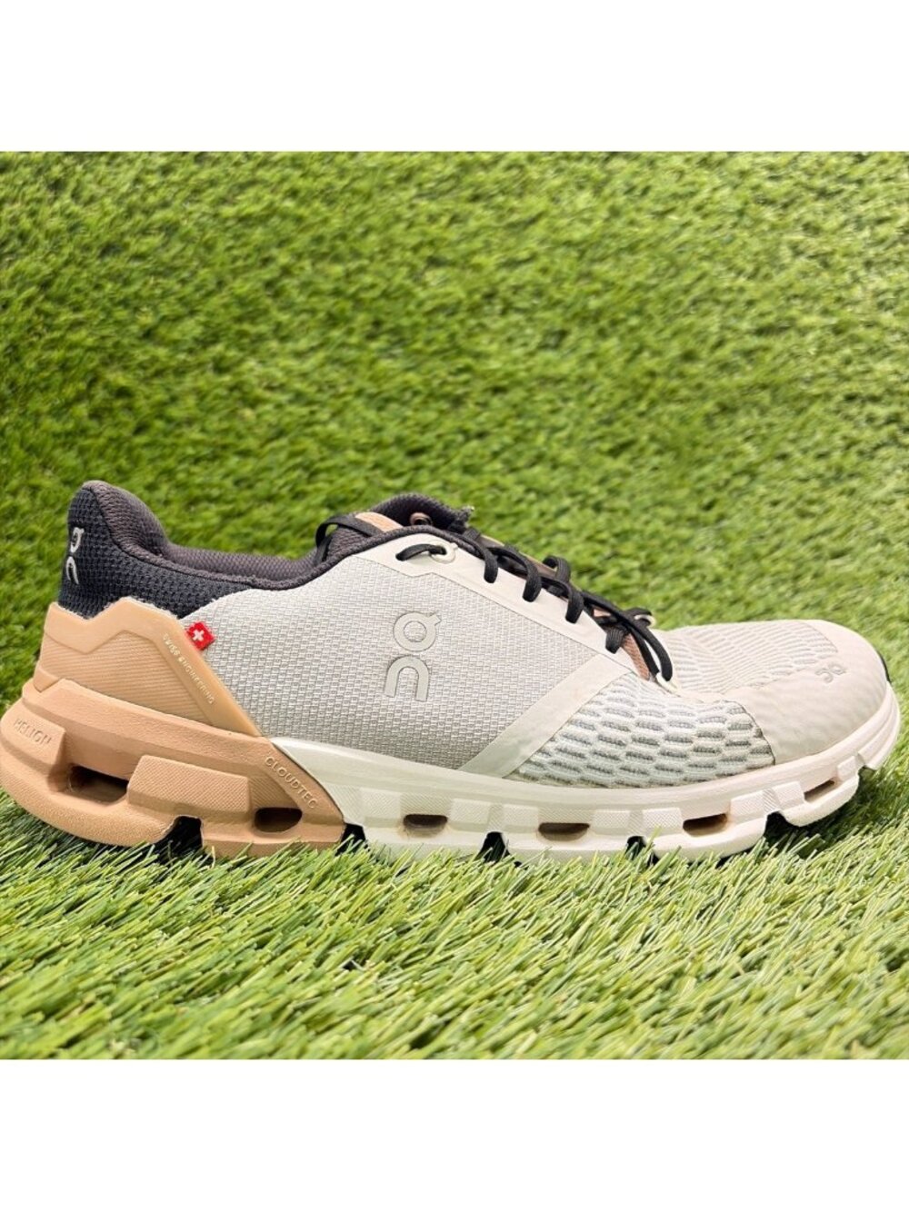 On Cloudflyer Womens Size 8.5 Gray Brown Athletic Running Walking Shoes Sneakers
